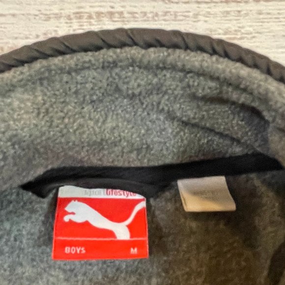 Boys Puma Fleece and Nylon Zip Front Jacket - Picture 9 of 9